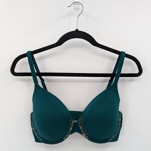 Victoria's Secret Bra Women's 32DDD Blue Green Lined Perfect Coverage